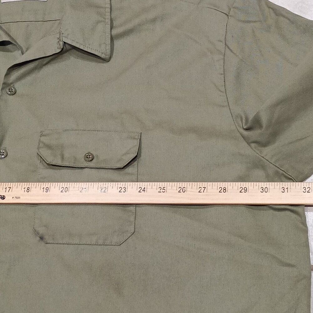 Men's 4XL Dickies‎ Short Sleeve Beige Twill Mechanic Work Uniform Shirt - Picture 6 of 7